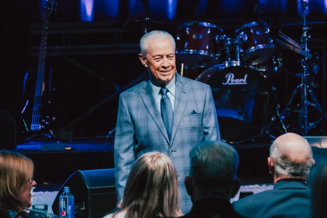 Jerry Savelle speaking at a ministry service